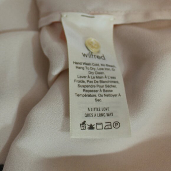 Aritzia Wilfred Cambria Floral cropped cream 3/4 sleeve  Blouse size Large - Picture 6 of 7